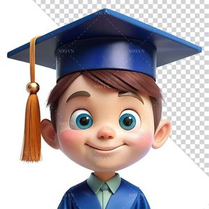 Hình ảnh cậu bé tốt nghiệp tiểu học 3D file PNG mẫu CR868