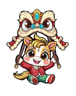 Linh Vật Ngựa Tết Bính Ngọ 2026 Minh Họa Phong Cách Hoạt Hình