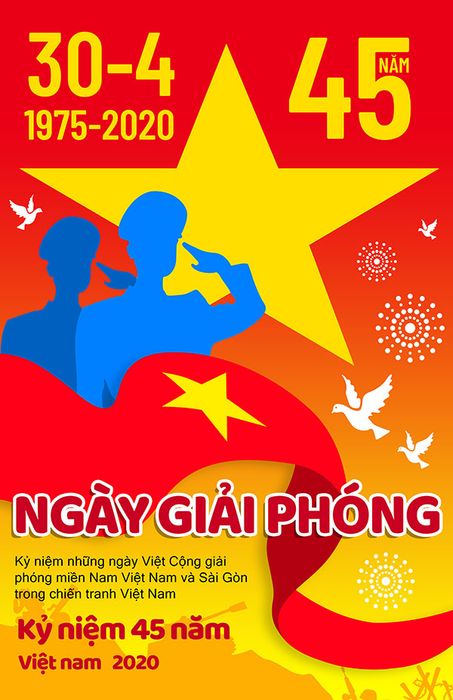 Poster chào mừng ngày giải phóng miền nam file PSD mẫu CR1402