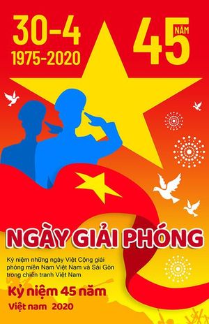 Poster chào mừng ngày giải phóng miền nam file PSD mẫu CR1402