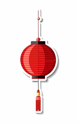 Hình ảnh đèn lồng hình tròn màu đỏ file vector mẫu CR518