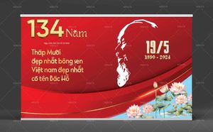 Backdrop kỷ niệm ngày sinh Chủ tịch Hồ Chí Minh file CDR mẫu CR365