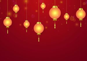 Hình ảnh đèn lồng màu đỏ trang trí ngày lễ tết file vector mẫu CR352