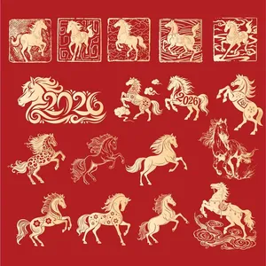 Bộ Sưu Tập Ngựa Tết Nguyên Đán - Phong Cách Minh Họa Truyền Thống