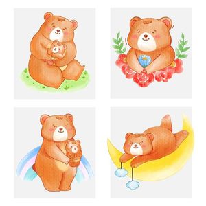 Hình ảnh chú gấu cute file vector mẫu CR144