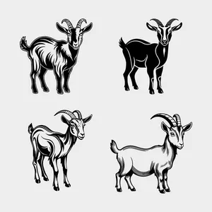 Hình ảnh hai chú dê file vector mẫu KS505