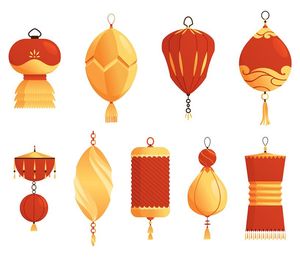 Bộ sưu tập đèn lồng nhiều hình dạng file vector mẫu CR466