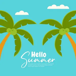 Banner cây dừa file vector mẫu KS618