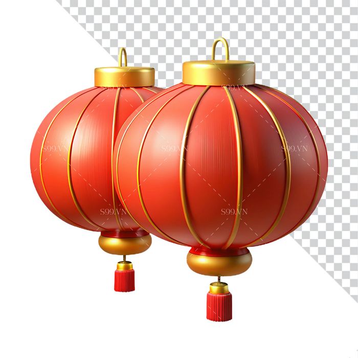 Hình ảnh đèn lồng trang trí dịp tết file PNG mẫu CR526