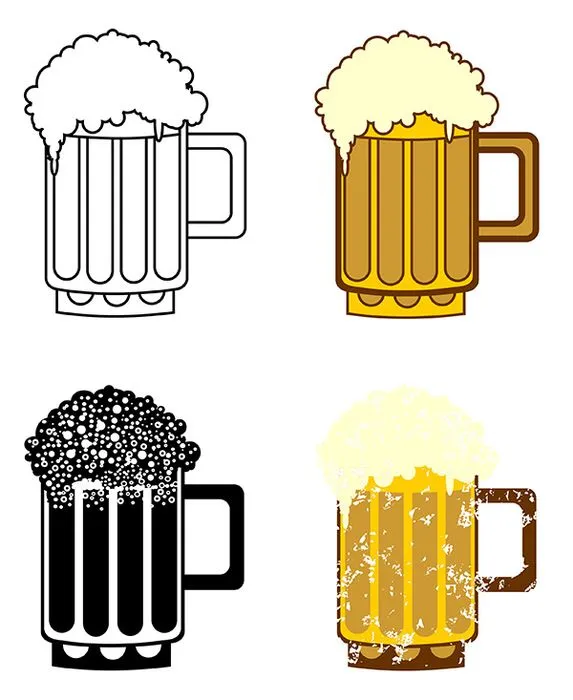 Hình ảnh minh họa cốc bia file vector mẫu KS367