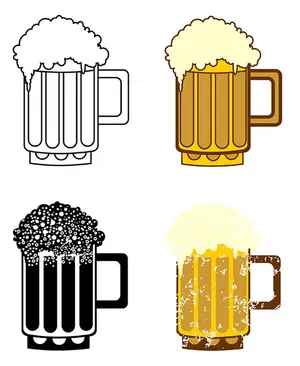 Hình ảnh minh họa cốc bia file vector mẫu KS367