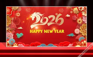 Backdrop Tết 2026 Đinh Mão – Chúc Mừng Năm Mới vector CDR