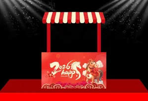 Backdrop Tết 2026 Giáp Ngọ Đỏ May Mắn - Thiết Kế Vector CDR