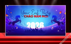 Backdrop Year End Party Chào Năm Mới 2026 - Đón Tết Giáp Thìn