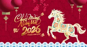 Banner Tết 2026 Chúc Mừng Năm Mới Hình Ngựa Phong Cách Độc Đáo