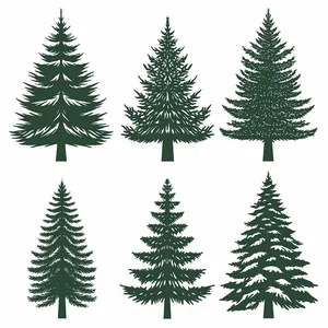 Hình ảnh cây thông file vector mẫu KS739
