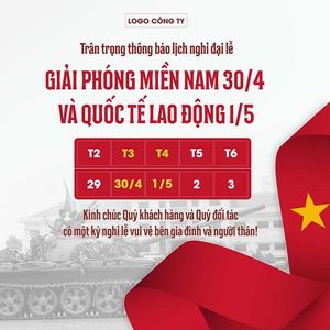 Poster lịch nghỉ lễ 30/4-1/5 file PSD mẫu CR1411