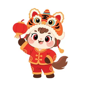 Linh Vật Ngựa Tết Nguyên Đán Dễ Thương - Hình Minh Họa Vector EPS