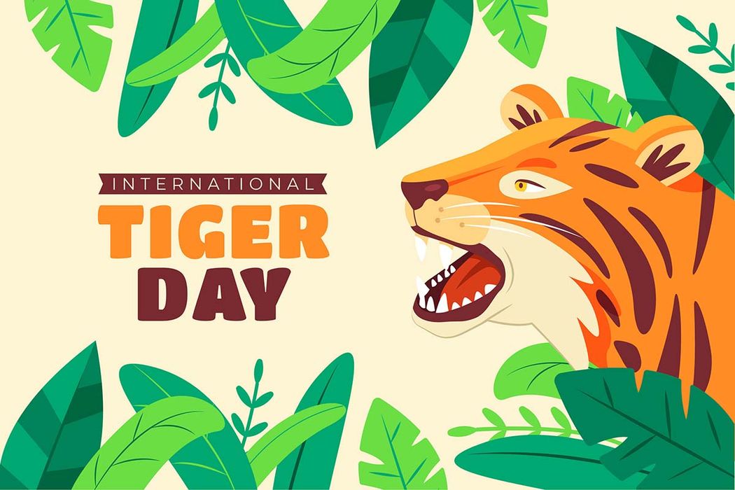 Banner chú hổ trong rừng file vector mẫu CR1529