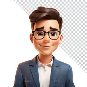 Hình ảnh cậu học sinh 3D file PNG mẫu CR857