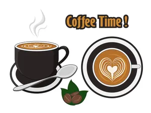 Hình minh họa cốc cafe file vector mẫu KS835