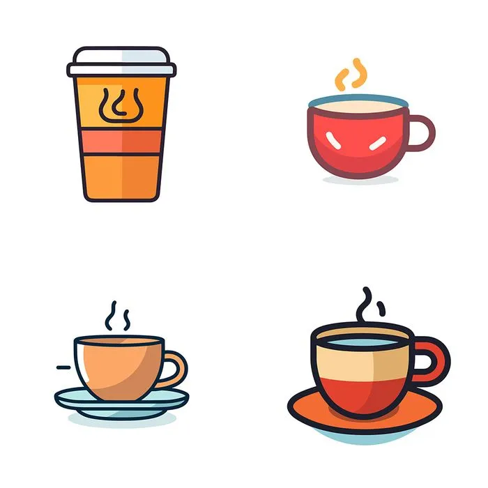 Hình minh họa cốc cafe file vector mẫu KS855