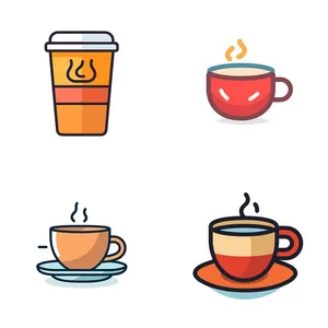 Hình minh họa cốc cafe file vector mẫu KS855