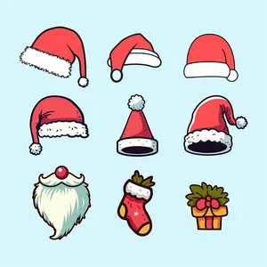 Hình ảnh chiếc mũ ông già noel file vector mẫu CR1798