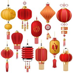 Hình ảnh đèn lồng trang trí ngày lễ tết file vector mẫu CR346