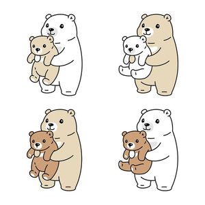 Hình ảnh mẹ con nhà gấu cute file vector mẫu CR145