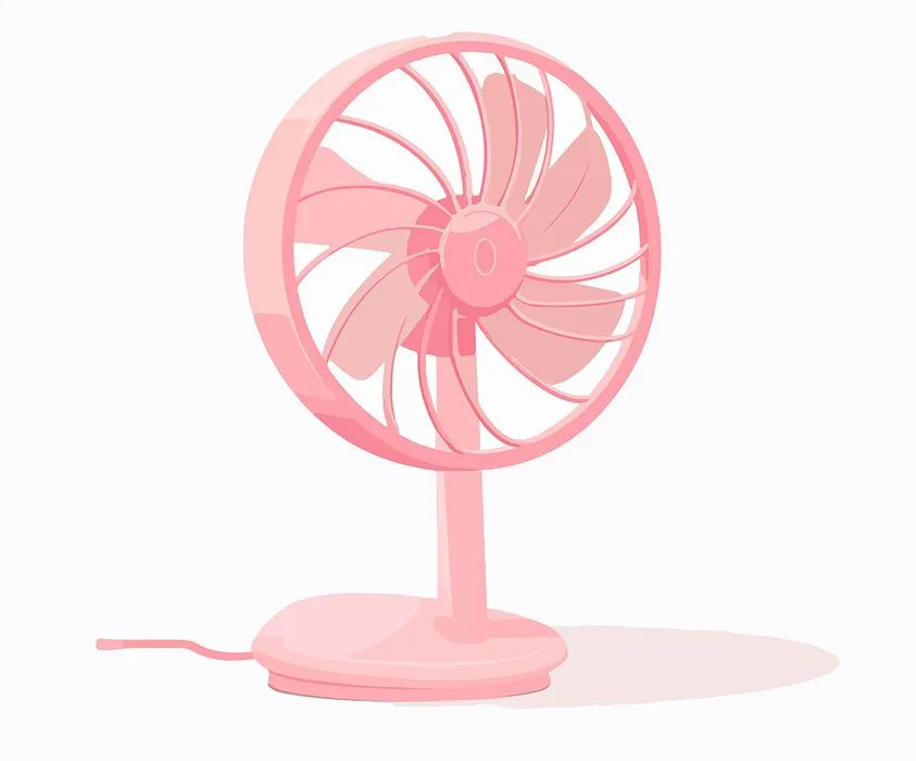Hình ảnh cái quạt màu hồng file vector mẫu OC7