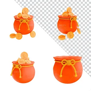 Hình ảnh hũ vàng file PNG mẫu CR1929