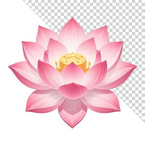 Hình ảnh bông hoa sen màu hồng file PNG mẫu CR1648