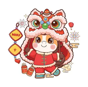 Linh Vật Ngựa Tết Nguyên Đán Dễ Thương - Minh Họa Vector EPS