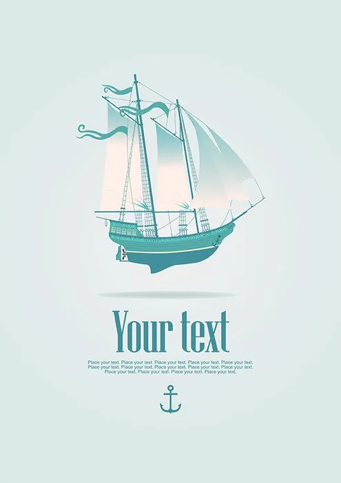 Hình ảnh con thuyền buồm file vector mẫu HH152