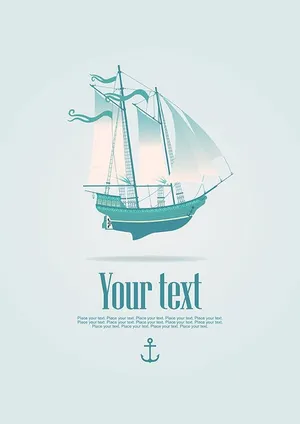 Hình ảnh con thuyền buồm file vector mẫu HH152