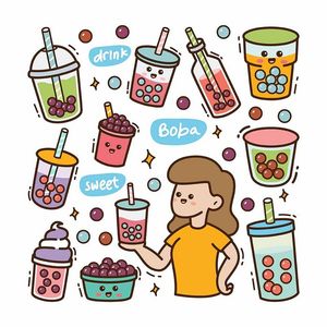 Hình ảnh cốc trà sữa file vector mẫu CR631