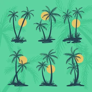 Bộ sưu tập cây dừa file vector mẫu KS596