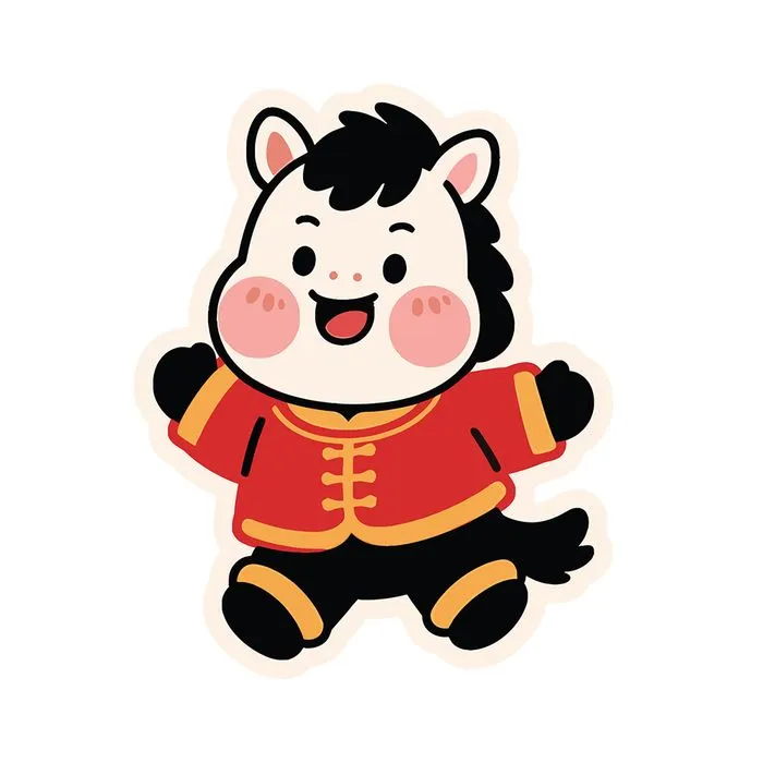 Linh Vật Ngựa Tết Bính Ngọ 2026 Dễ Thương – File Vector EPS