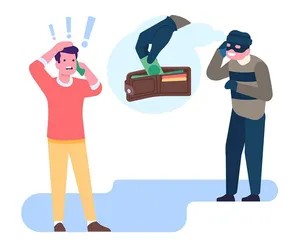 Hình ảnh cảnh báo lừa đảo qua điện thoại file vector mẫu LD22