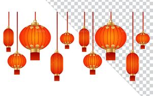 Hình ảnh dây đèn lồng màu đỏ file PNG mẫu CR559