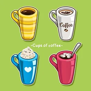 Hình ảnh cốc cafe file vector mẫu KS806