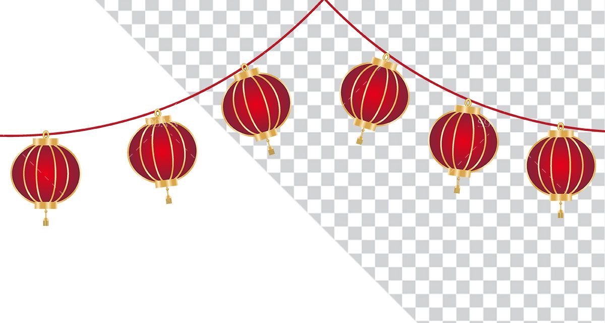 Hình ảnh dây đèn lồng trang trí ngày lễ tết file PNG mẫu CR577