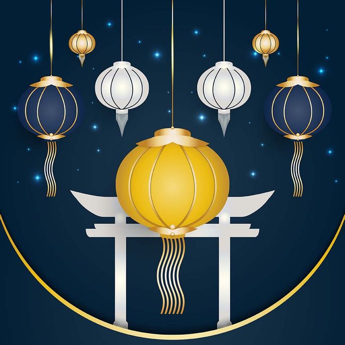 Background đèn lồng trang trí dịp lễ file vector mẫu CR508
