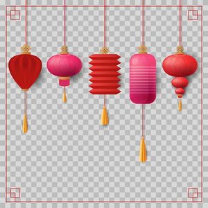 Hình ảnh đèn lồng trang trí ngày lễ tết file vector mẫu CR345