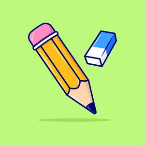 Hình ảnh cây bút chì và cục tẩy file vector mẫu HH56