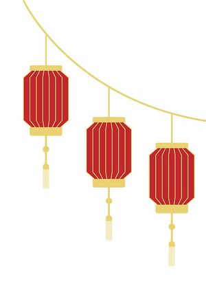 Hình ảnh dây đèn lồng trang trí dịp tết cổ truyền file vector mẫu CR429