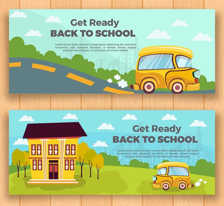 Banner bé học tập edu file vector mẫu CR291