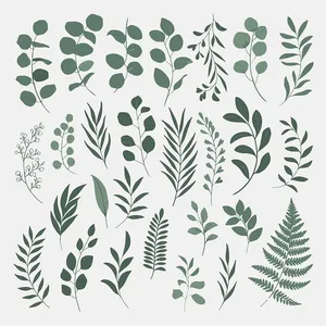 Bộ Cành Lá Xanh Minh Họa EPS - Tải Xuống Miễn Phí