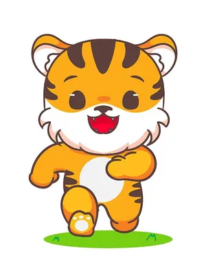 Hình ảnh chú hổ con chạy bộ flie vector mẫu KS47
